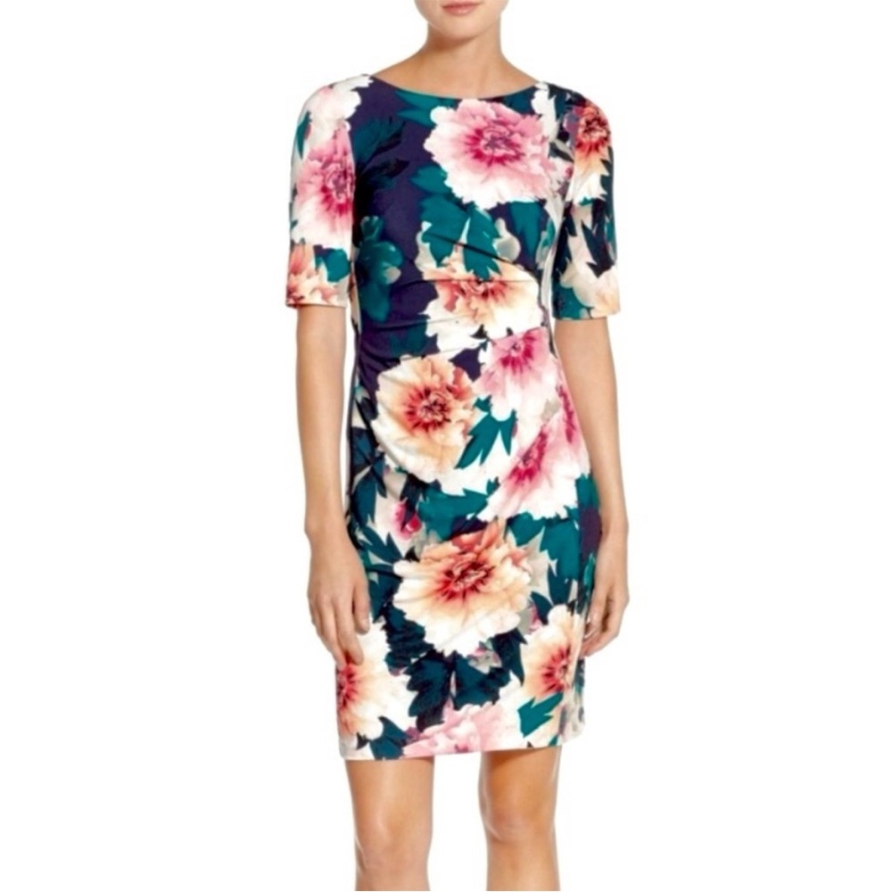 Eliza J Exploding Floral Print Sheath Dress